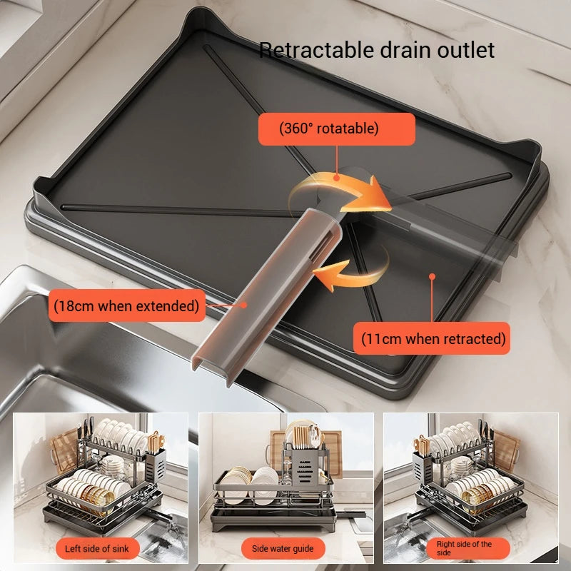 DRAINING Adjustable Stainless Steel Dish Rack