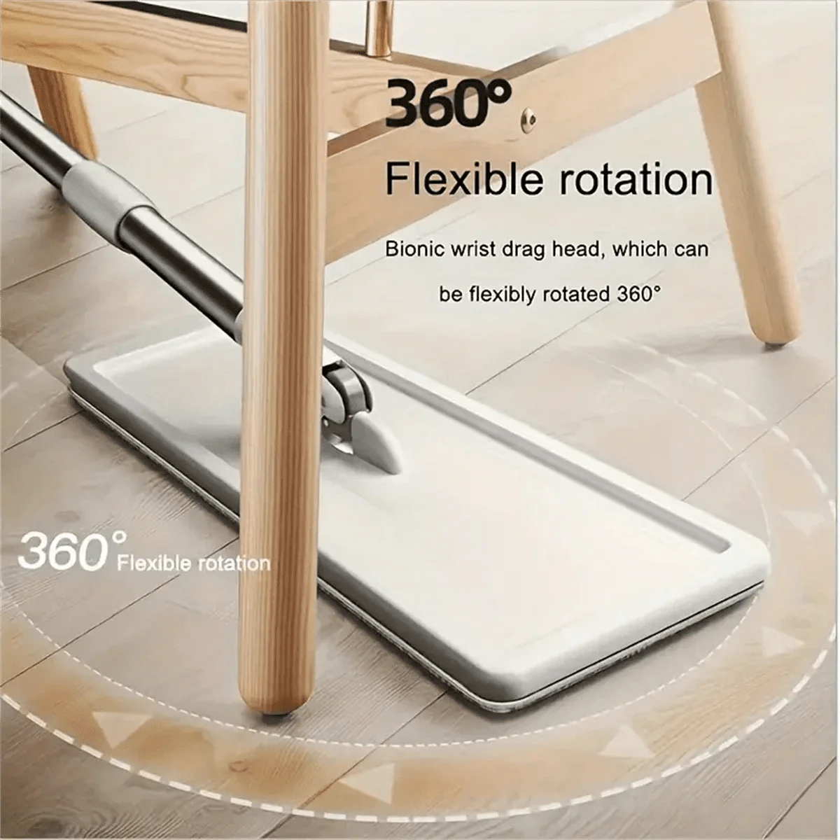 Hand Free Flat Floor Mop And Bucket Set For Professional Home Floor Cleaning System With 3PCS Washable Microfiber