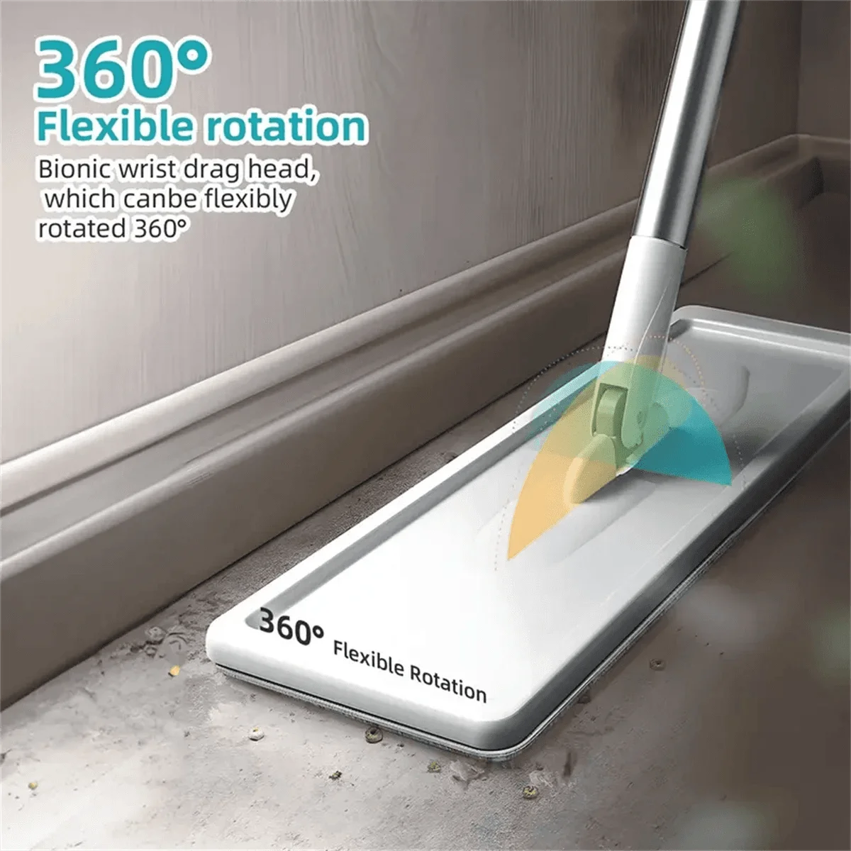 Hand Free Flat Floor Mop And Bucket Set For Professional Home Floor Cleaning System With 3PCS Washable Microfiber