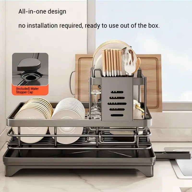 DRAINING Adjustable Stainless Steel Dish Rack